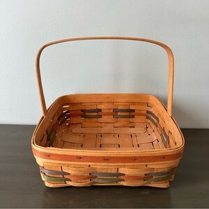 Vintage 1990 Longaberger Shades of Autumn Pie Basket 12” X 12” with Fixed Handle